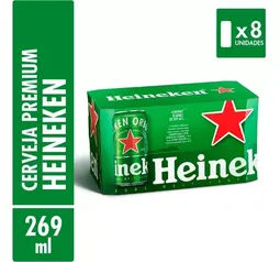 Cerveja Puro Malte Lager Premium Com 8 Latas 269ml Heineken