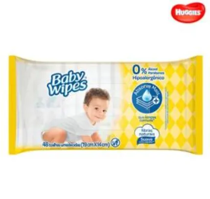 Toalhas Umedecidas Huggies Baby Wipes - 48 Unidades R$5