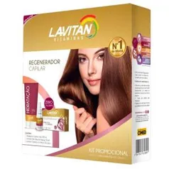 Kit Lavitan Hair 30 Cápsulas + Shampoo 200ml + Solução Regeneradora 50ml | R$20