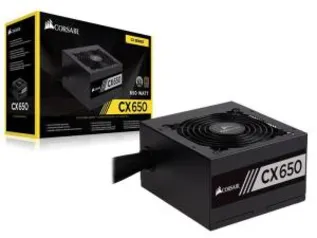 Fonte Corsair 650W 80 Plus Bronze CX650 - CP-9020122-WW - R$349