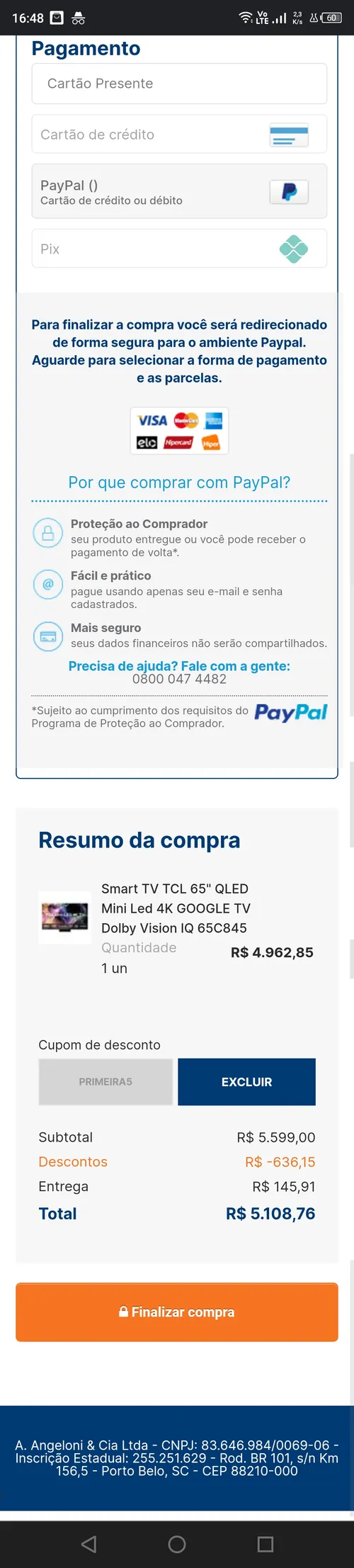 Imagem na descrição da promoção