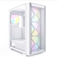 Gabinete Gamer Montech Air 1000 PREMIUM, Mid Tower, ARGB, Vidro Temperado, White, ATX, Sem Fonte, Co