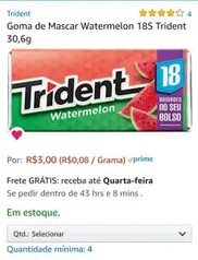 Trident melancia 18 unidades