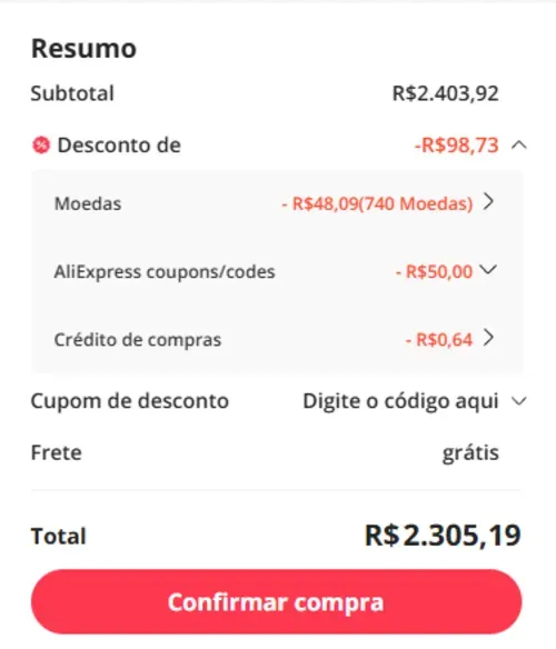 Imagem na descrição da promoção