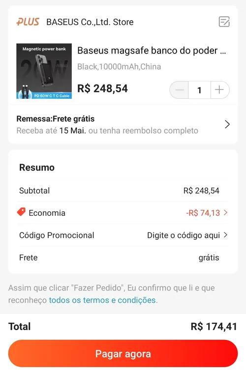 Imagem na descrição da promoção