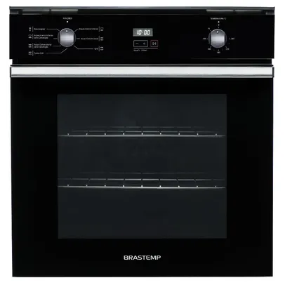 Forno de embutir elétrico Brastemp 84 litros Preto com convecção e timer touch - BOC84AE