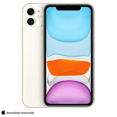 iPhone 11 Apple (128GB) Branco, Tela de 6,1", 4G e Câmera de 12 MP