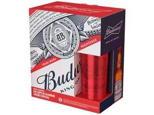 Kit Cerveja Budweiser American Standard Lager - 4 Unidades 330ml com 1 Copo | R$ 20