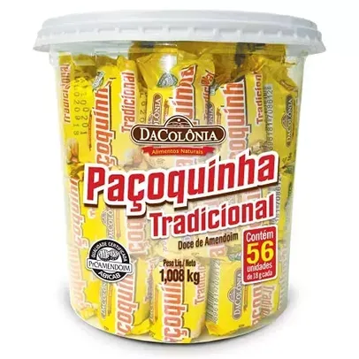 [Regional] Dacolonia - Paçoca Rolha Tradicional, Balde 56 unidades - 1kg