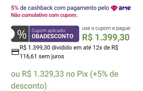 Imagem na descrição da promoção