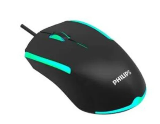 Mouse gamer Philips 1200dpi 3 botões SPK931 | R$33