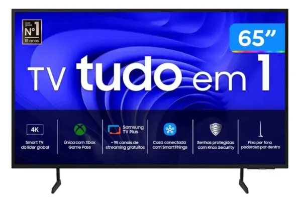 Smart TV 65” 4K UHD LED Samsung 65DU7700 - Wi-Fi Bluetooth Alexa 3 HDMI