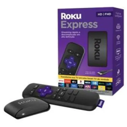 Roku Express Dispositivo Streaming Player, Full HD, Conversor Smart TV, com Controle Remoto | R$206