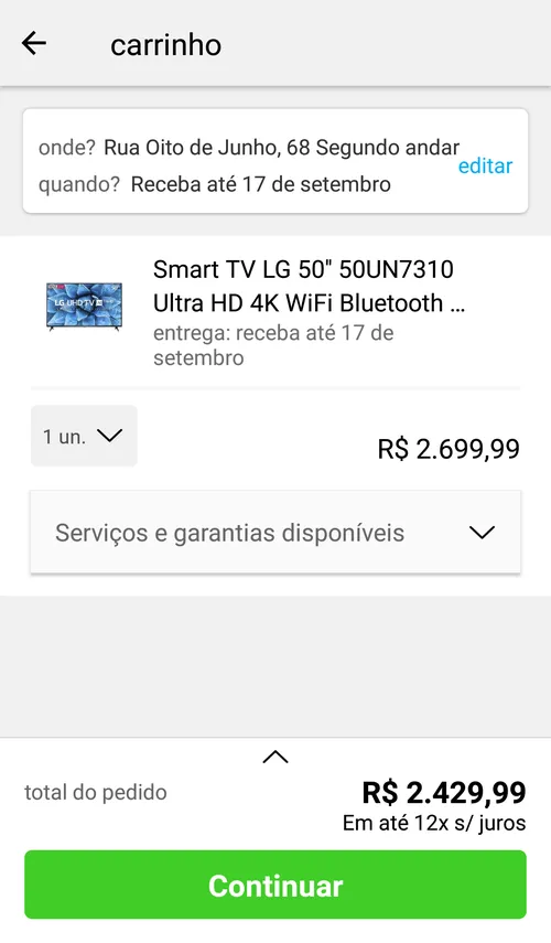 Imagem na descrição da promoção