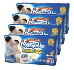 [50% 2ª un] Kit de Fraldas Calça Mamypoko M Mega - 168 Unidades