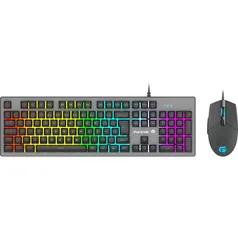 Kit Gamer Fortrek Ranger Grafite - Teclado, Led Rainbow, Abnt2 + Mouse - 70551