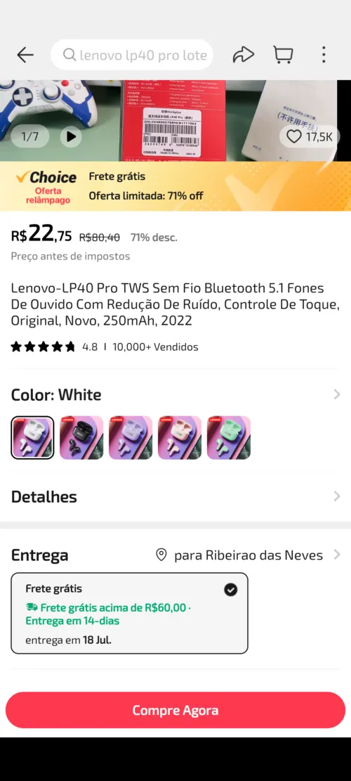 Imagem na descrição da promoção