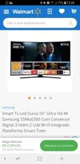 10x S/Juros Smart Tv Led Curva 55'' Ultra Hd 4K Samsung 55Mu6300 Com Conversor Digital 3 Hdmi 2 Usb Wi-Fi Integrado Plataforma Smart Tizen - R$2.999