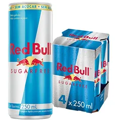 Energético Red Bull Energy Drink, Sem Açúcar 250ml (4 latas)