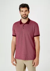 Camisa Polo Masculina Manga Curta Texturizada - Vermelho