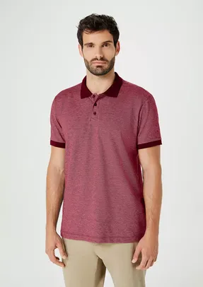 Camisa Polo Masculina Manga Curta Texturizada - Vermelho