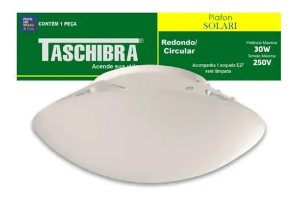 Luminária Plafon De Teto Solari Redondo 28cm 30w P/1 Lâmpada