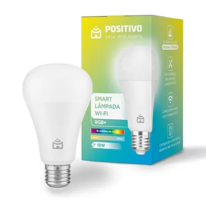 Smart Lâmpada Wi-Fi RGB+ Positivo Casa Inteligente, Branco Quente e Frio, 1100 Lúmens, LED 10W, Compatível c/Alexa