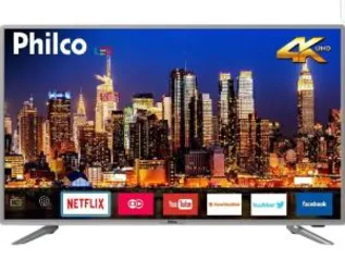 Smart TV LED 40" Philco PTV40G50sNS Ultra HD 4k com Conversor Digital 3 HDMI 2 USB Wi-Fi Som Dolby 60Hz Prata