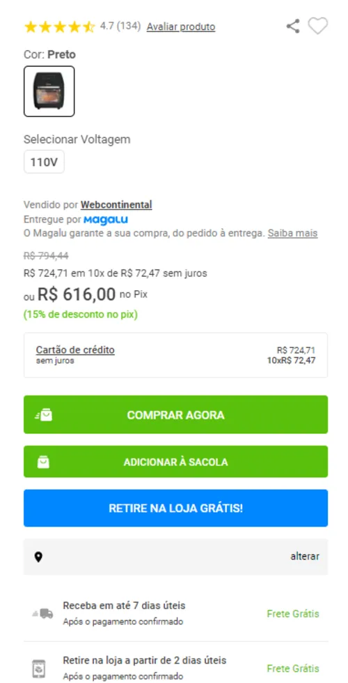 Imagem na descrição da promoção