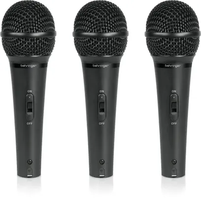 Behringer XM1800S Kit Com 3 Microfones Dinâmicos