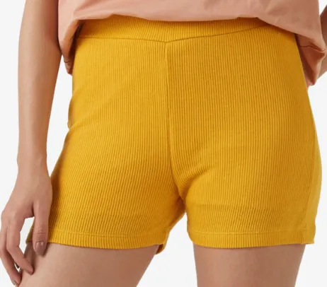 Short Feminino Cós Elástico Amarelo Pool