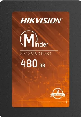 SSD Hikvision Minder, 480GB, Sata III, Leitura 550MBs e Gravação 470MBs, HS-SSD-Minder(S) 480G