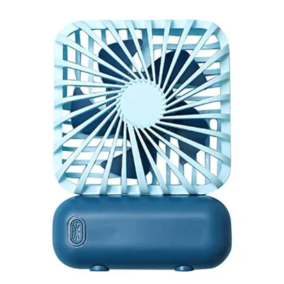 Gatuida 1 mini ventilador portátil recarregável por USB de plástico com bateria de lítio três modos, ventilador de resfriamento de verão, ventilador de mesa portátil para casa (azul) para ambientes externos/desktop