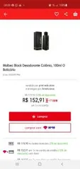 Malbec Black Desodorante Colônia, 100ml O Boticário | R$152