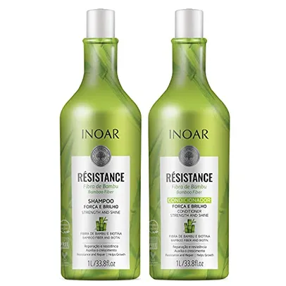 INOAR Kit Shampoo + Condicionador 1 litro Resistance Bambu