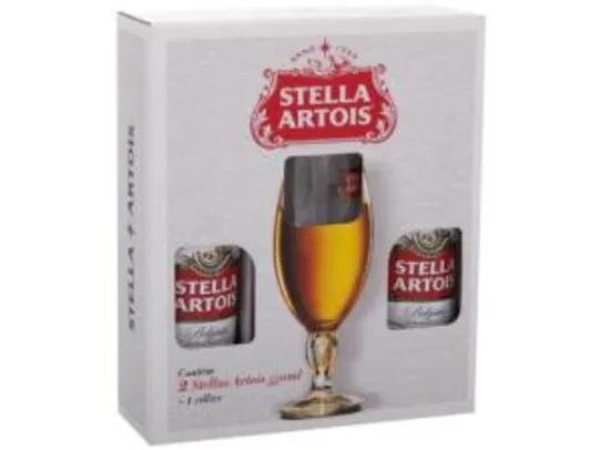 Kit Cerveja Stella Artois Lager 2 Unidades 550ml - com Cálice | R$ 30