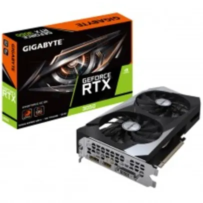 Placa de Vídeo Gigabyte NVIDIA GeForce RTX 3050 WINDFORCE OC, 8GB GDDR6, DLSS, Ray Tracing, GV-N3050WF2OC-8GD