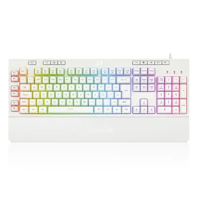 Teclado Gamer Redragon Shiva Lunar White, RGB, ABNT2, K512W-RGB