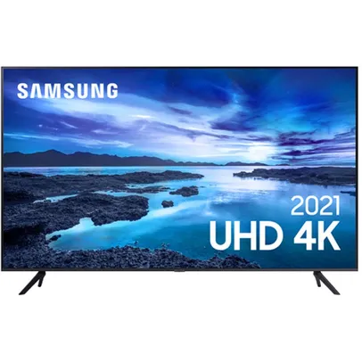 Smart TV Samsung 75" UHD 4K UN75AU7700GXZD Processador Crystal 4K Tela sem limites Visual Livre de C