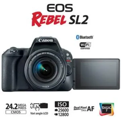 Câmera Fotográfica DSLR Canon Eos Rebel Sl2