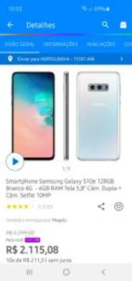 [App Magalu+ Clubeda Lu] Smartphone Samsung Galaxy S10e