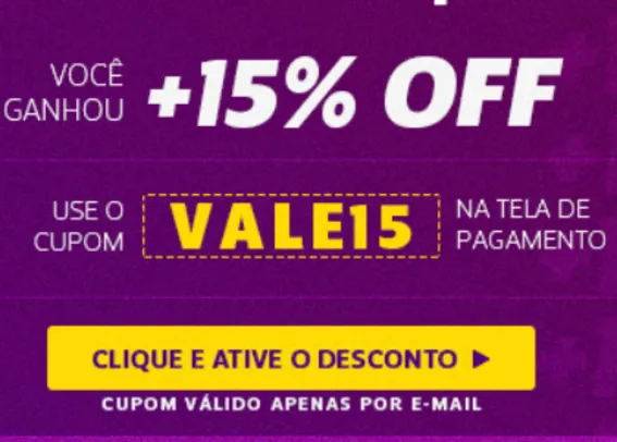 Netshoes - 15% de desconto no site