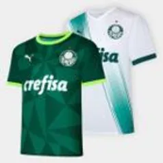 Kit Camisa Palmeiras 23/24 s/n Estádio Puma Masculina C/ 2 Peças