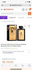 Perfume Golden Secret Antonio Banderas Masculino Eau de Toilette 200ml R$ 104