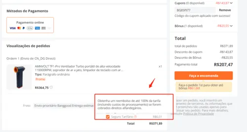 Imagem na descrição da promoção