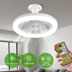 Ventilador Com Luzes Led Intelligente e Silencioso Controle