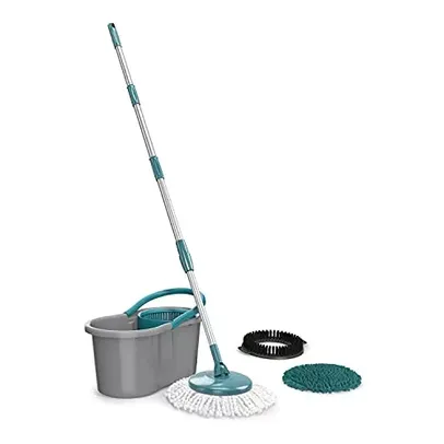 Mop FIT Giratório 3 em 1 com balde de 8 Litros e 3 opções de Refis - Flash Limp