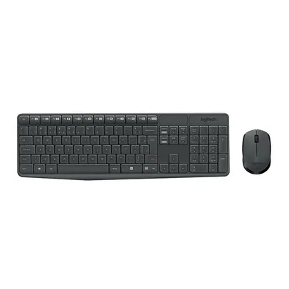 Kit Teclado e Mouse Logitech MK235 Wireless Preto, 920-007903