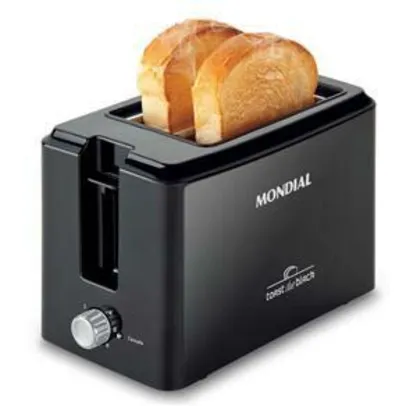 Torradeira Toast Due Black Mondial T-05 com 6 Opções de Tostagem - Preta - R$50