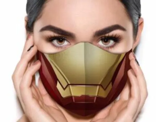Máscara de Tecido Prime Personalizada Armadura de Ferro Reutilizável | R$ 14